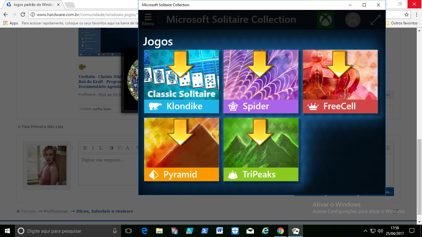 Jogos padrão do Windows 7 no Windows 8, 8.1 e 10.