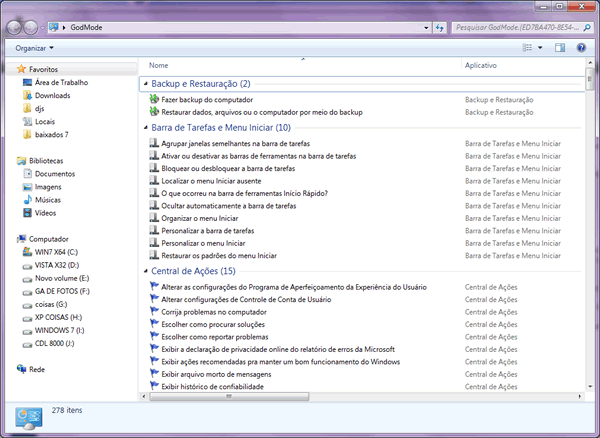 GodMode: acesse todas as configurações do Windows 7