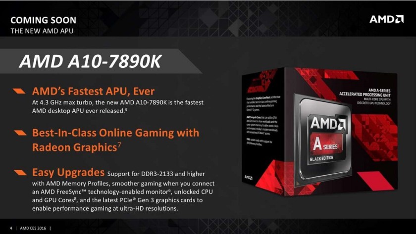 [CES 2016] AMD anuncia a APU A10-7890K, primeiro processador com o novo cooler stock Wraith