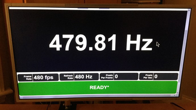 Sim, já existe um protótipo de monitor com taxa de atualização de 480 Hz