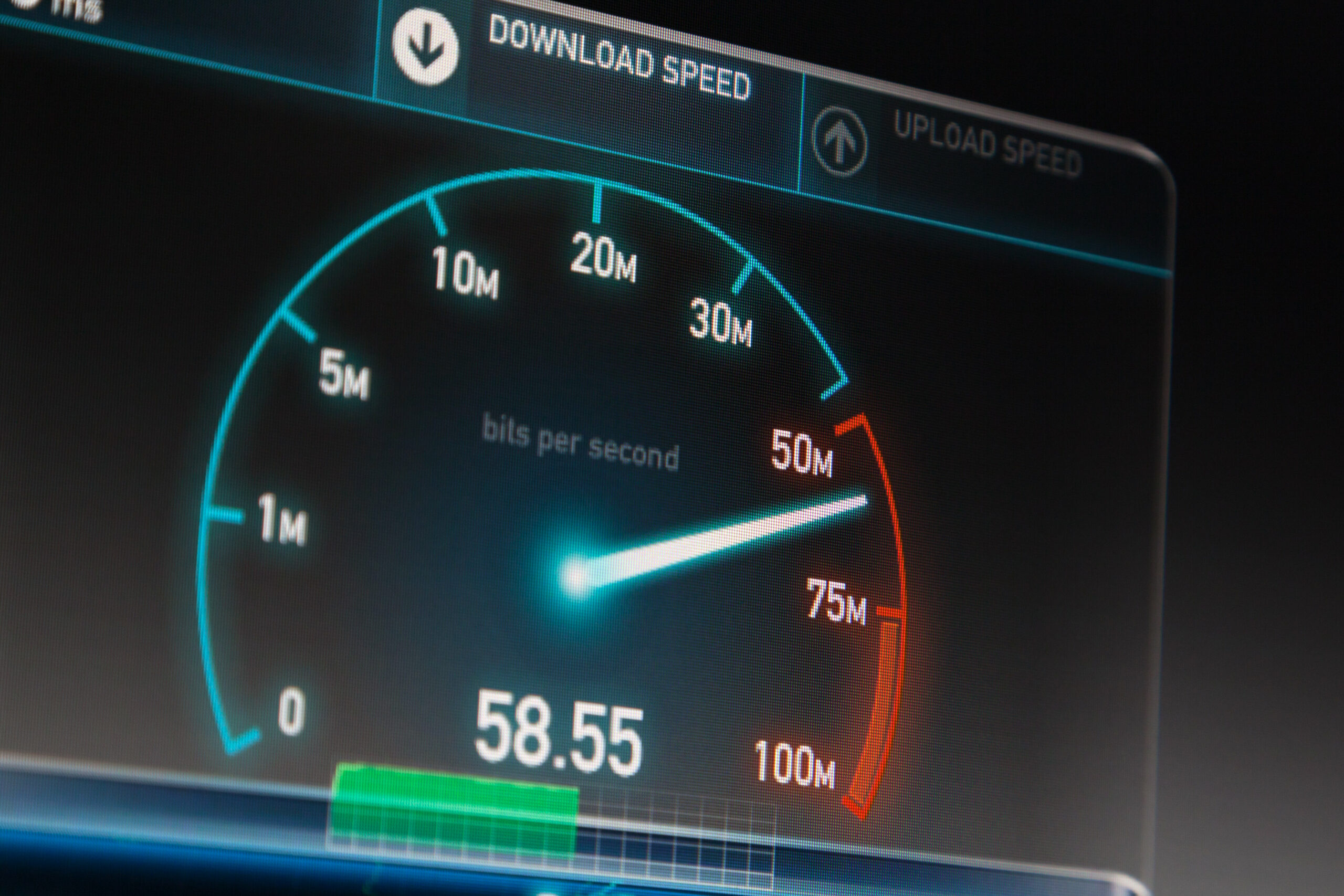 Medidor de teste de velocidade de download e upload da internet