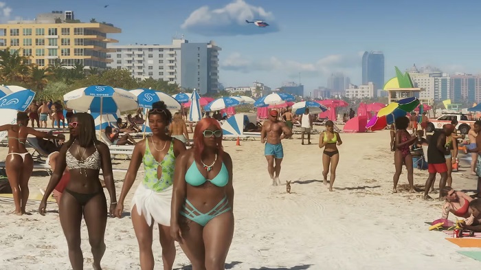 screenshot do GTA 6 na cena que mostra praia