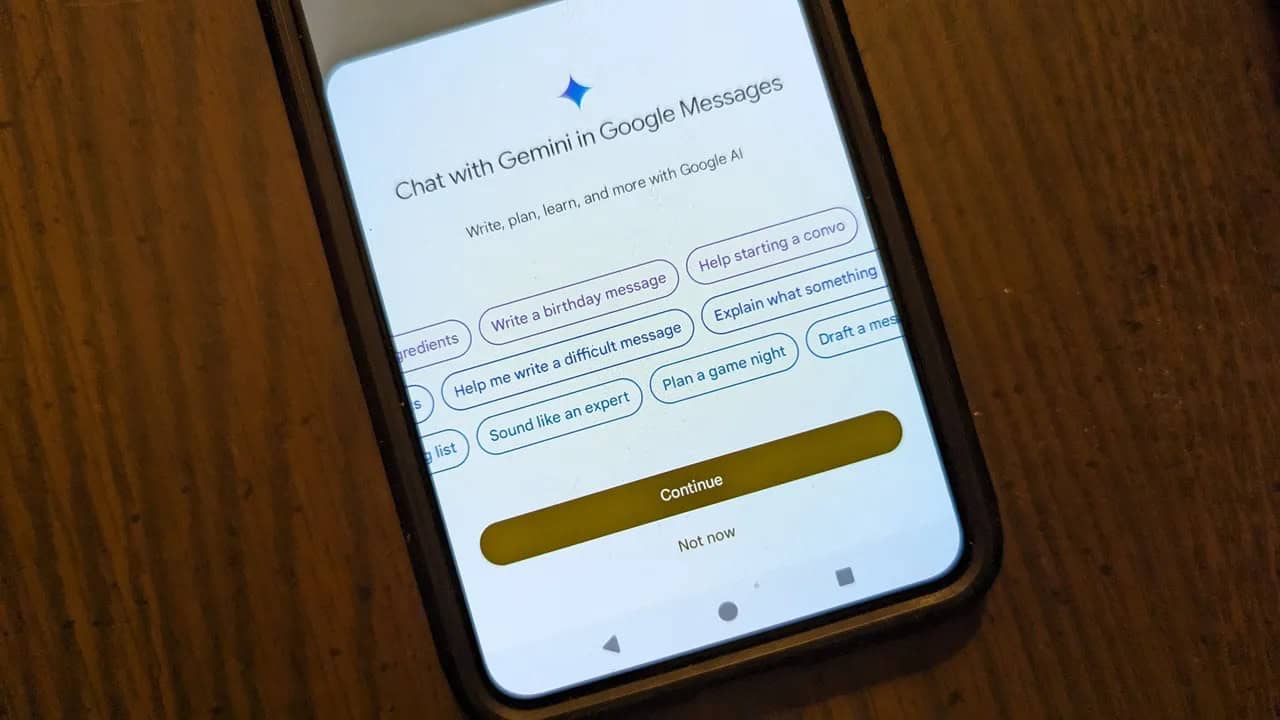 Integração do Gemini no Google Messages chegará para todos os smartphones Android