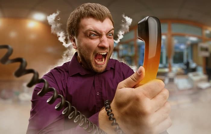 angry person on the phone