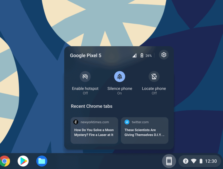 Chrome OS e Android se conectam com novo recurso Phone Hub